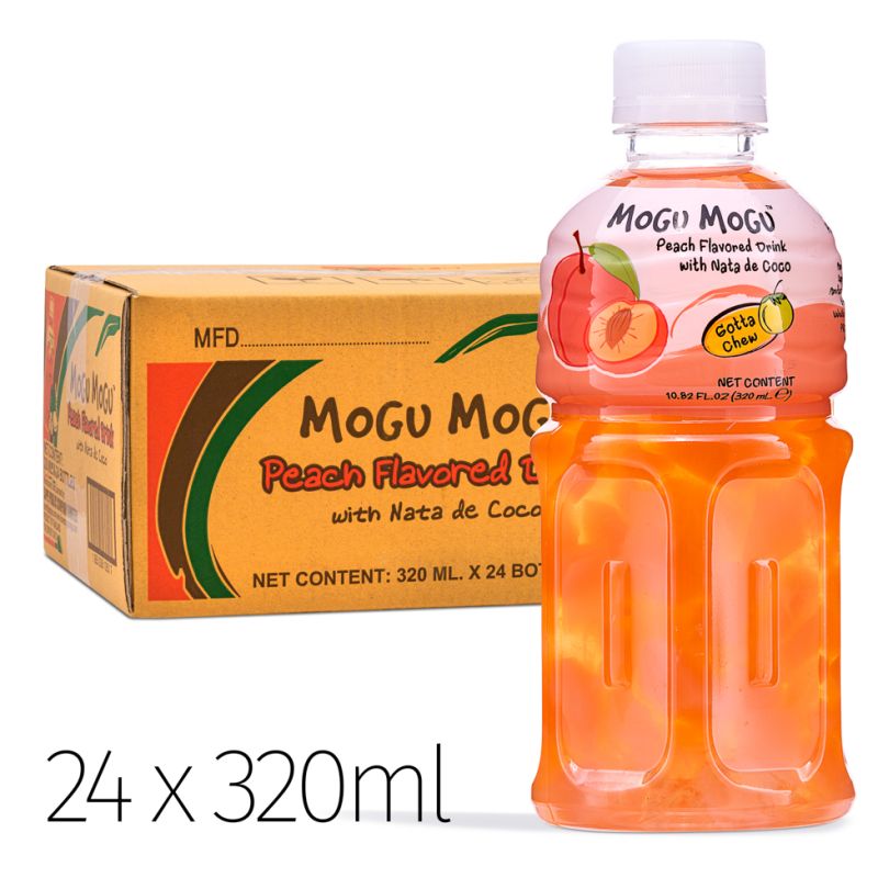 Mogu Mogu Peace Flavored Drink With Nata De Coco (320ml x 24 bottles)