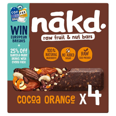 Nakd Cocoa Orange Bars 4 Pack 140G
