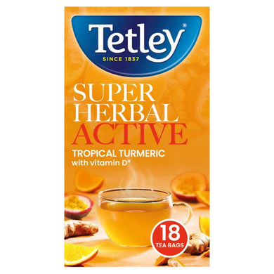 Tetley Super Herbal Tropical Turmeric 18 Per Pack 32.4g