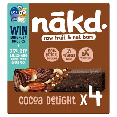 Nakd Cocoa Delight Bars 4 Pack 140G