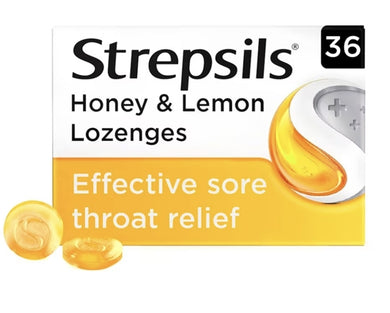 Strepsils Triple Action Honey & Lemon Throat Lozenges 36 Pack