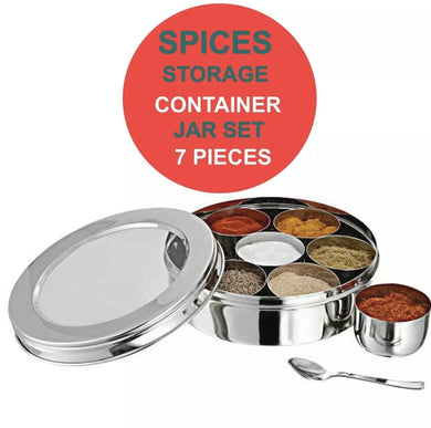Free Spices. Spice Dabba | Spice Box/Masala Dabba with 7 Comparments Size 10