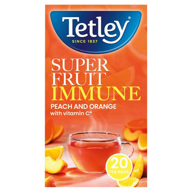Tetley Super Fruit Vitamin C Peach and Orange Tea 20's 40g