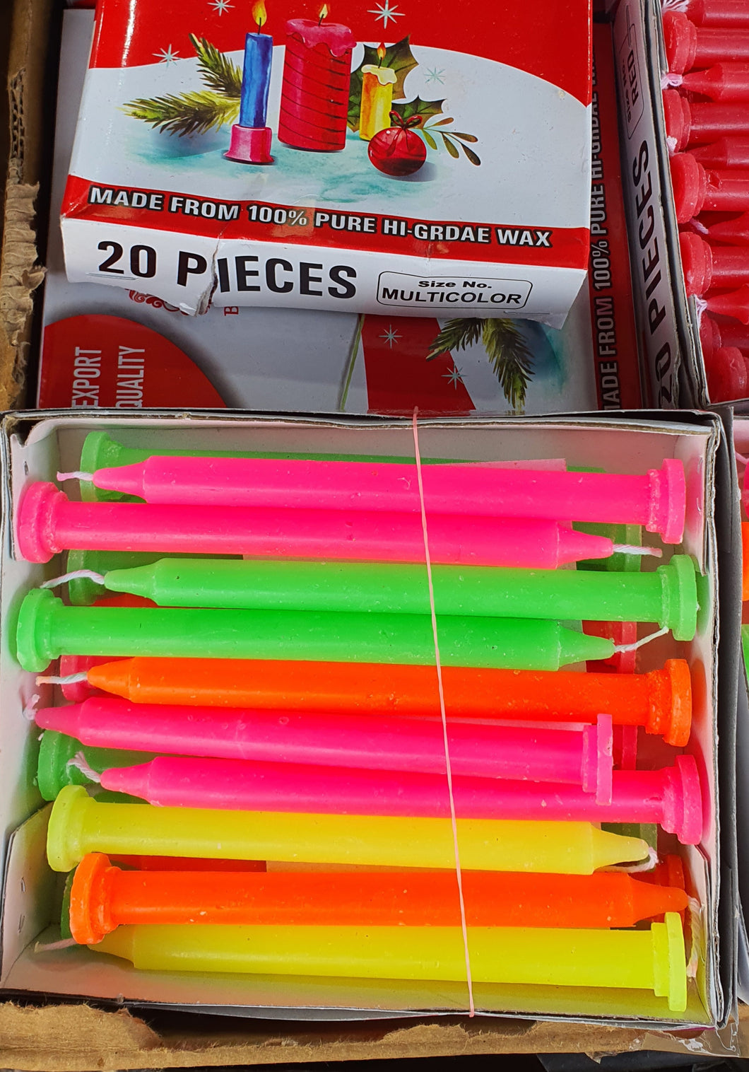 Multi Colour candles Set of 20