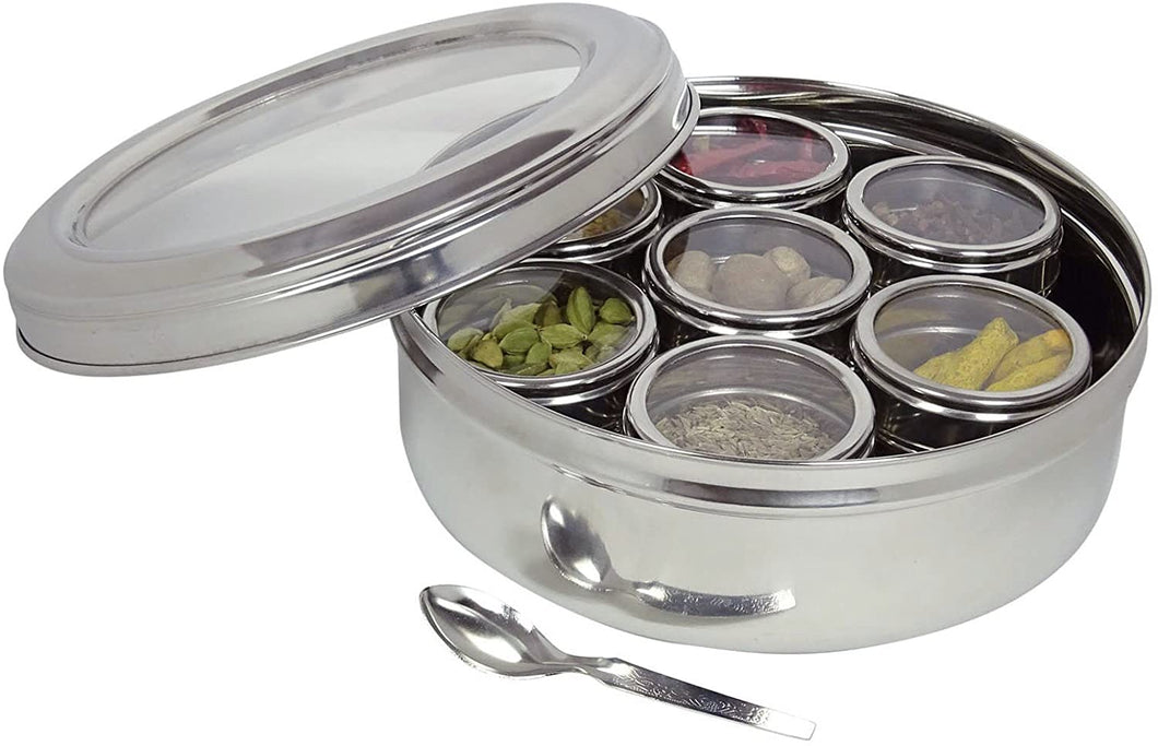 Spices Dabba | Spice Box/Masala Dabba with 7 Comparments Size 12