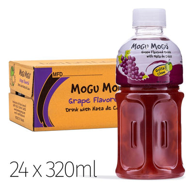 Mogu Mogu Grape Flavored Drink With Nata De Coco (320ml x 24 bottles)