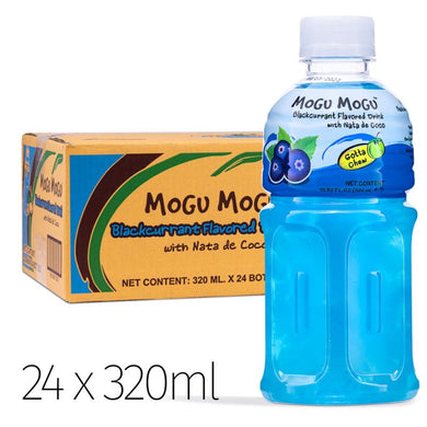 Mogu Mogu Blackcurrant Flavored Drink With Nata De Coco (320ml x 24 bottles)