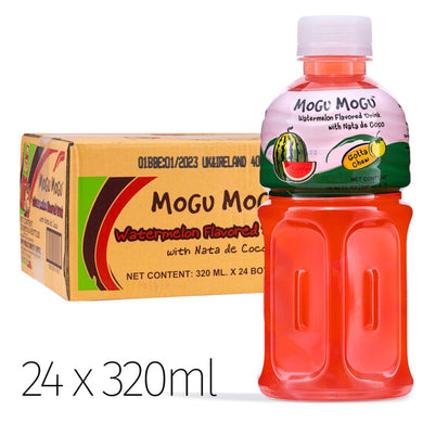 Mogu Mogu Watermelon  Flavored Drink With Nata De Coco (320ml x 24 bottles)