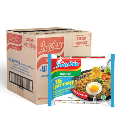 Indomie Mi Goreng Fried Noodles - BBQ Chicken Flavour 80g (Pack Of 40)
