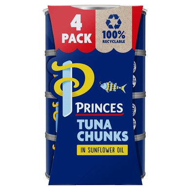 Princes Tuna Chunks In Sunflower Oil 4X145g