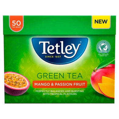 Sale Tetley Green Tea Mango & Passion Fruit 50 Tea Bags 100G