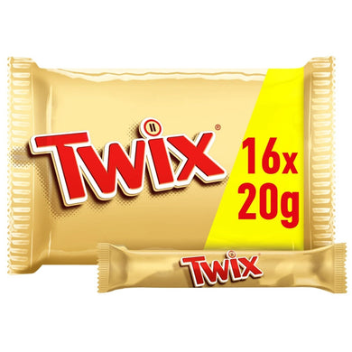 Mars Twix 16 Fun Size Chocolate Bars Multipack 16 X 20g