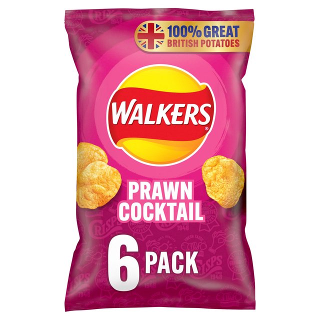 Walkers Prawn Cocktail Multipack Crisps 6 x 25g