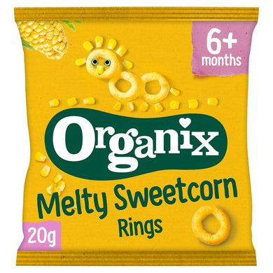 Organix Melty Sweetcorn Rings Organic Baby Finger Food Snack 20g