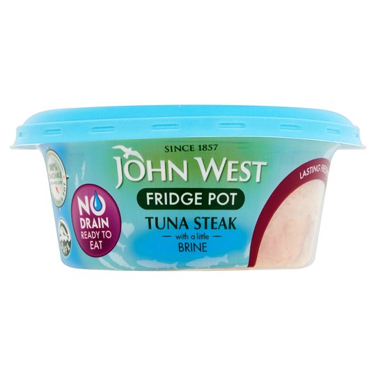 John West No Drain Tuna Steak In Brine Fridge Pot 110G