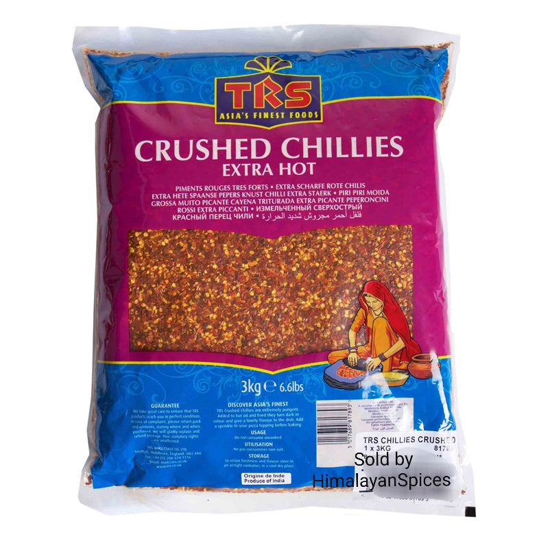 TRS Extra Hot Crushed Chilli flakes Premium Quality 3Kg Catering Size