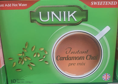 Unik instant  Cardamom Chai / Tea sweetened

  Pre Mix Tea (10 Sachets)