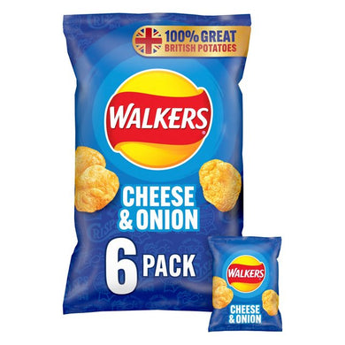 Walkers Cheese & Onion Multipack Crisps 6 x 25g
