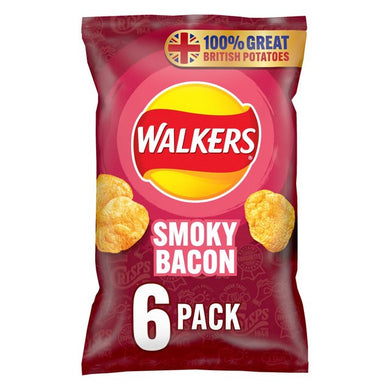 Walkers Smoky Bacon Multipack Crisps 6 x 25g