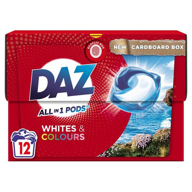 Daz All In 1 Pods Whites & Colours Washing Liquid Capsules 12 per pack