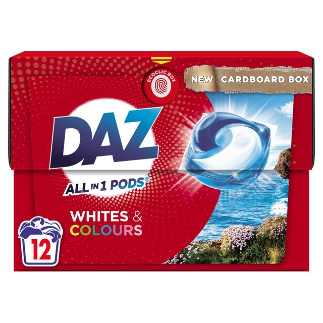 Daz All In 1 Pods Whites & Colours Washing Liquid Capsules 12 per pack