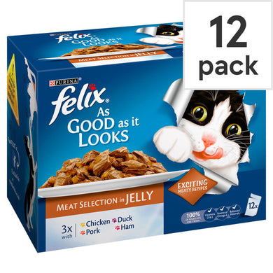 Felix As Good As It Looks Cat Food Meat 12 X 100G