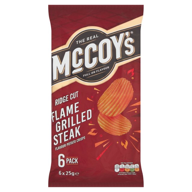 McCoy's Flame Grilled Steak Multipack Crisps 6 Pack 6 x 25g