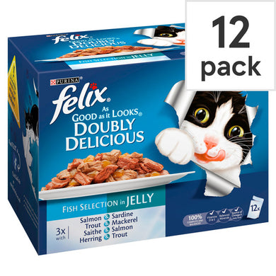 Felix As Good As It Looks Cat Food Doubly Delicious Fish 12X100g