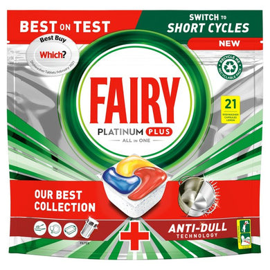 Fairy Platinum Plus Dishwasher Tablets Lemon 21 pack 21 per pack