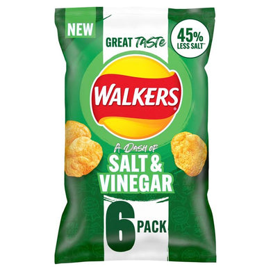 Walkers Less Salt Dash Of Salt & Vinegar 150g