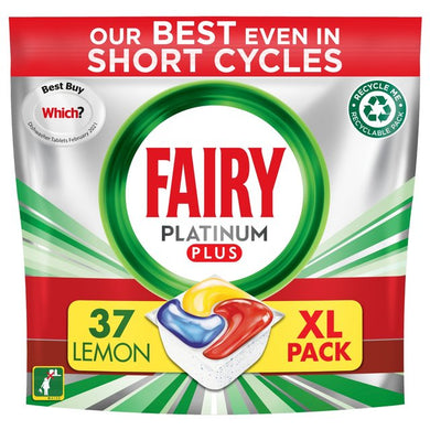 Fairy Platinum Plus Lemon Dishwasher Tablets 37 per pack