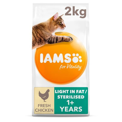 Iams Cat Food Adult Light In Fat With Chicken 2Kg