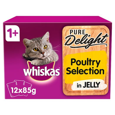 Whiskas 1+ Pure Delight Poultry Selection 12X85g