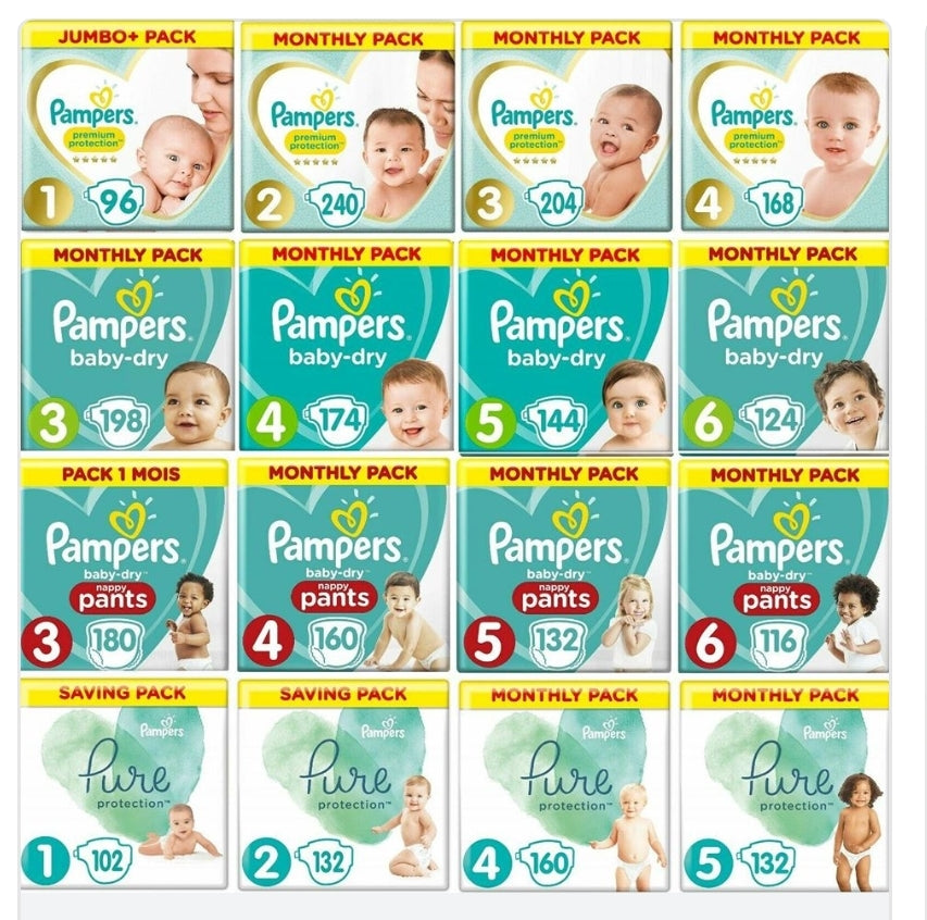 Pampers Baby Dry Nappies All Varieties