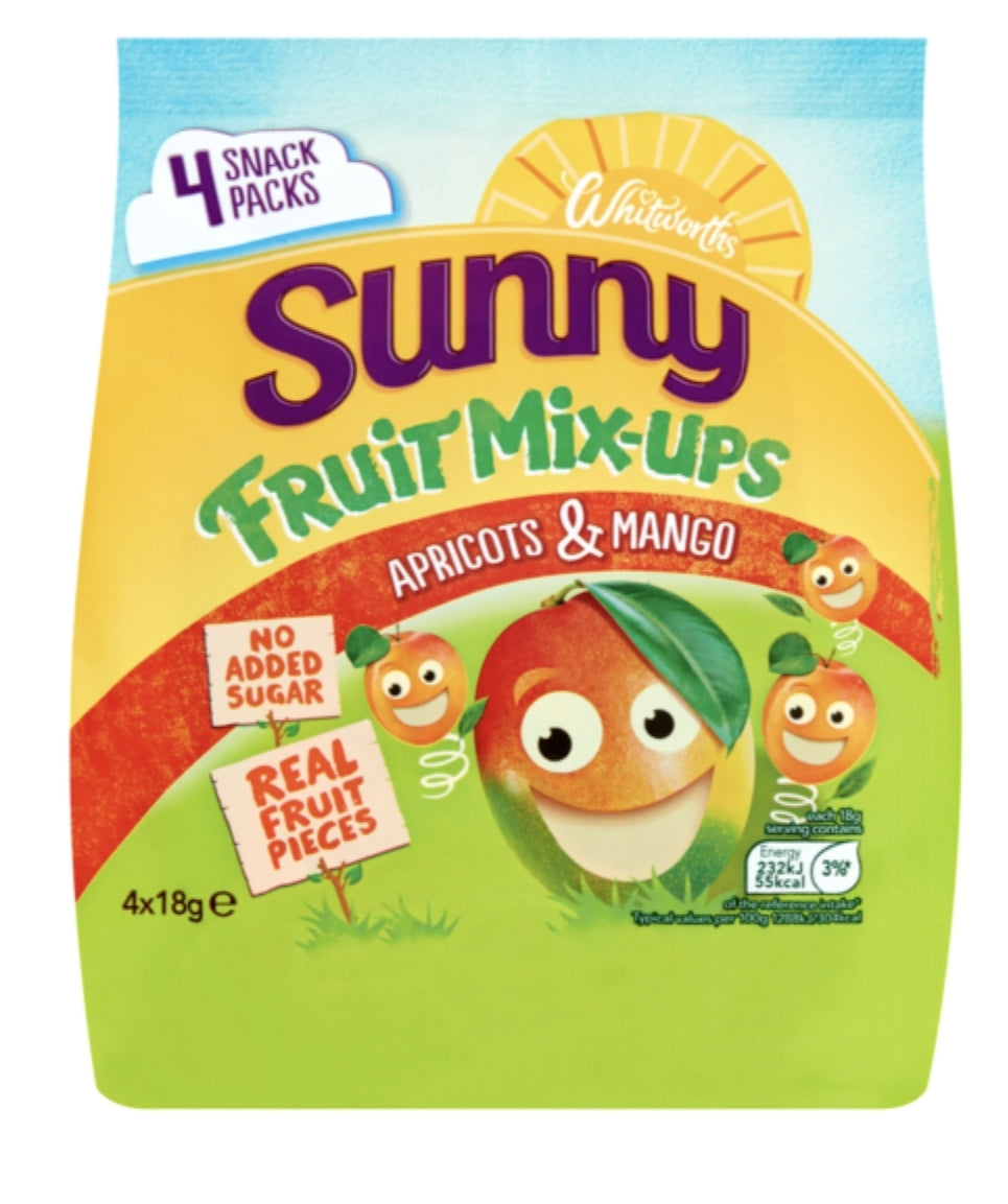 Whitworths Sunny Fruit Mix Ups Apricot & Mango 4X18g