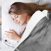 KPUY Electric Blanket - Heated Throw - Fast Heating Heated Throw Blanket with 9 Heat Settings & Timer, Auto Off, Machine Washable（160cm×130cm）,Grey