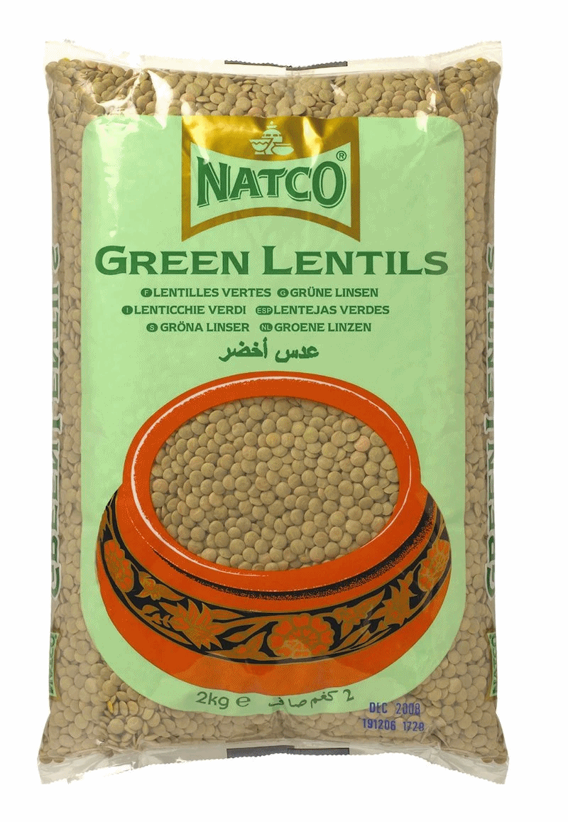 GREEN LENTILS 2kg  Natco
