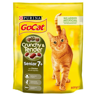 Go-Cat Crunchy & Tender Senior Chicken Cat Food 800G