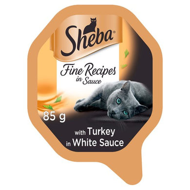 Sheba Tray Turkey In White Sauce 85G