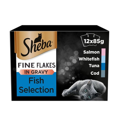 Sheba Fine Flakes In Gravy Fish Selection 12 X 85G