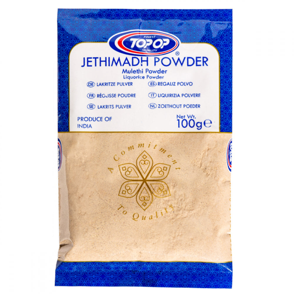 Top-Op Jethimadh Powder (Malethi) Liquorice Licorice Mulethi Root Sticks powder