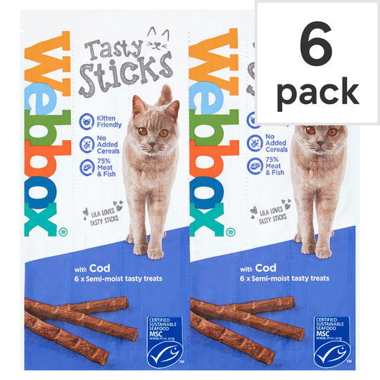 Webbox Cat Tasty Sticks With Cod 6 Pack 30G