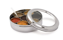 Stainless Steel Spice Box  | 7 Spaces for Spices | Authentic Spice Box | Gift for Foodie | Gift for Chef | Spice Dabba |  Size 10