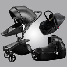 Aulon baby stroller 3 in 1  baby stroller pu leather can sit and lie four seasons winter free shipping worldwide