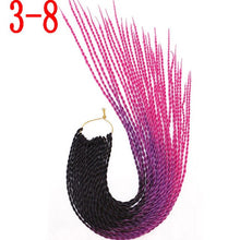 MERISIHAIR Ombre Senegalese Twist Hair Crochet braids 24 inch 30 Roots/pack Synthetic Braiding Hair for Women grey,blue,pink,bro