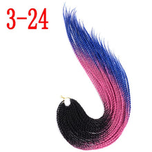 MERISIHAIR Ombre Senegalese Twist Hair Crochet braids 24 inch 30 Roots/pack Synthetic Braiding Hair for Women grey,blue,pink,bro