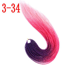 MERISIHAIR Ombre Senegalese Twist Hair Crochet braids 24 inch 30 Roots/pack Synthetic Braiding Hair for Women grey,blue,pink,bro