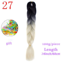 MERISIHAIR 24 inch Jumbo Braids Long Ombre Jumbo Synthetic Braiding Hair Crochet Blonde Pink Blue Grey Hair Extensions African