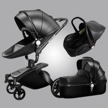 Aulon baby stroller 3 in 1  baby stroller pu leather can sit and lie four seasons winter free shipping worldwide