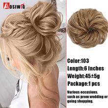 AOSIWIG Synthetic Chignon With Rubber Band Brown Blonde Women Curly Chignon Hair Clip In Hairpiece Bun Drawstring